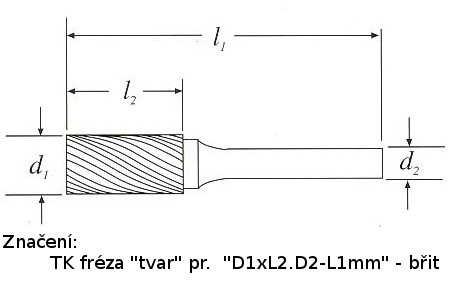 Tvrdokovová fréza válcová 6x16.06-50mm, břit 1