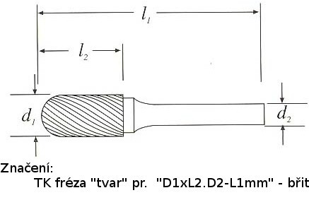 Tvrdokovová fréza válcová s rádiusem 8x19.06-63mm, břit 3
