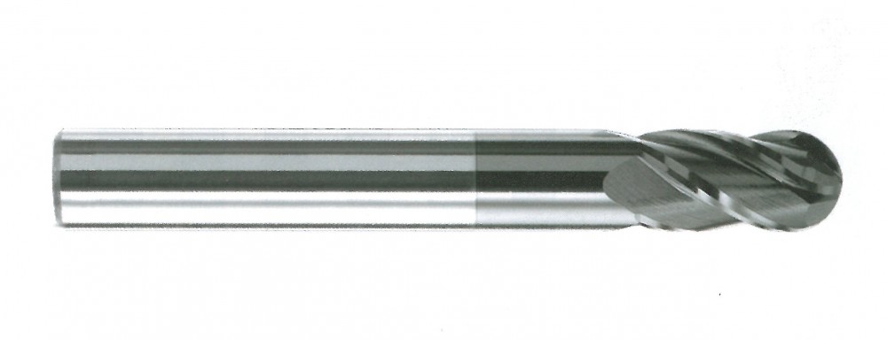 Stopková fréza kulová 4-břitá, pr.2x4-50mm, st.4mm, R1
