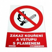 MEPAC CZ s.r.o. - Tabulka - Zákaz kouření a vstupu s plamenem 